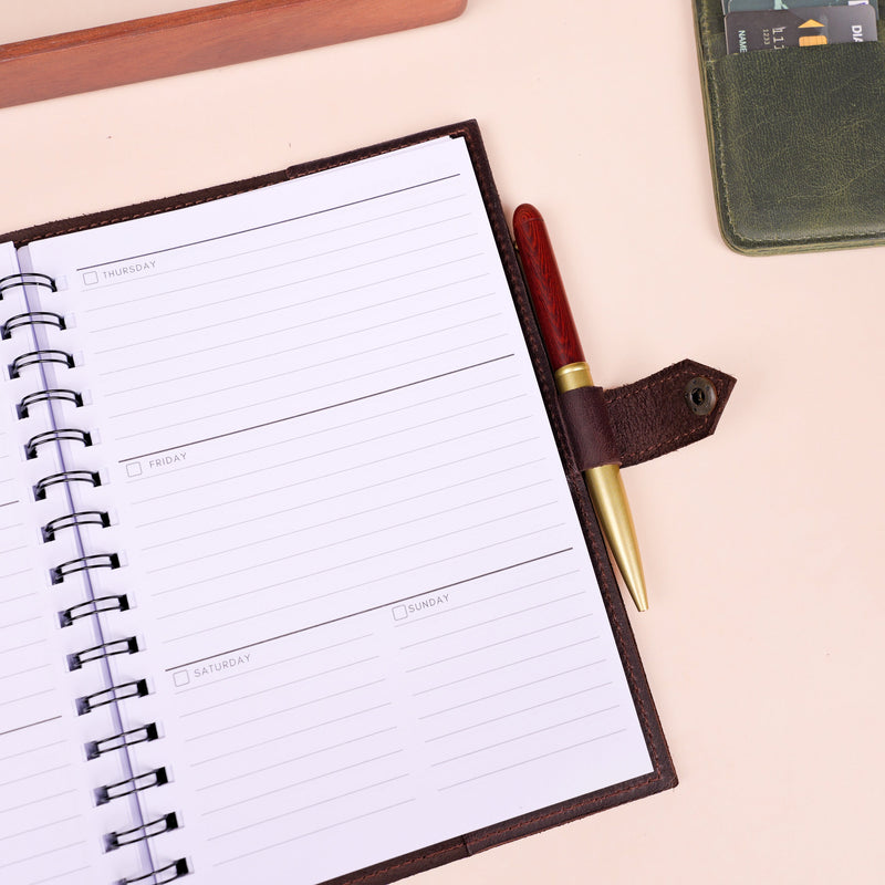 Leather Planner | Undated Calendar | Productivity Calendar