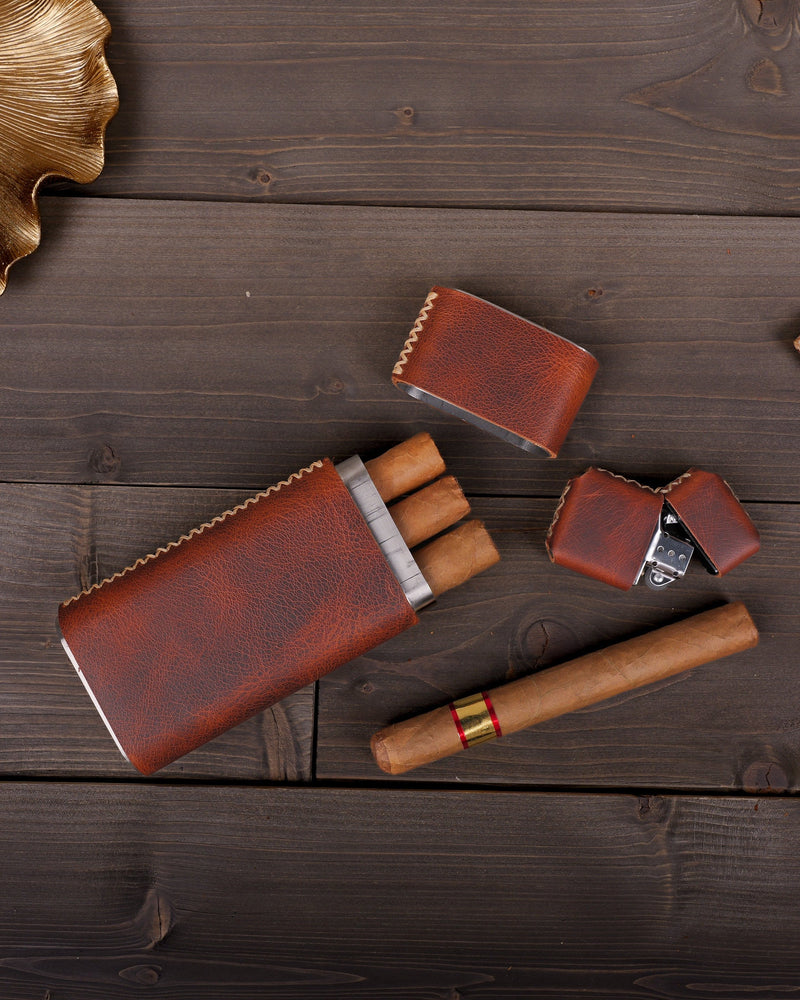 Luxury Leather Cigar Case